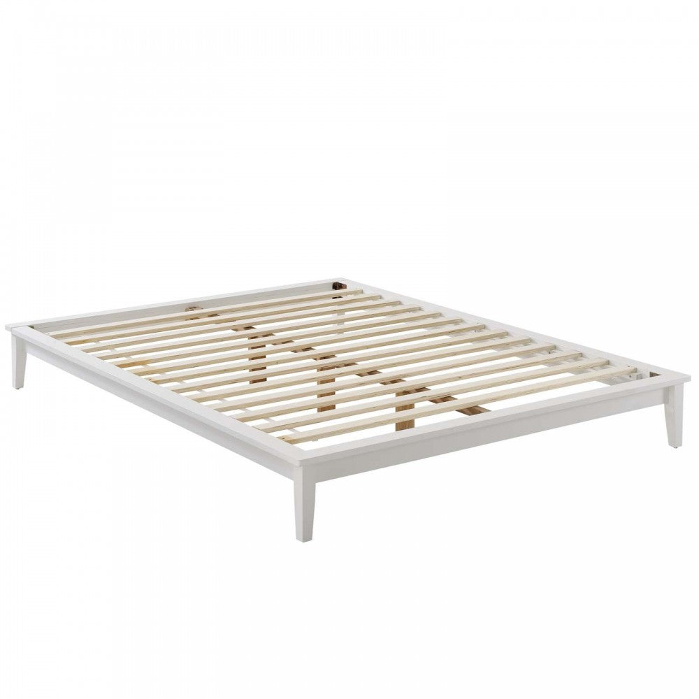 Lodge Full Wood Platform Bed Frame, White