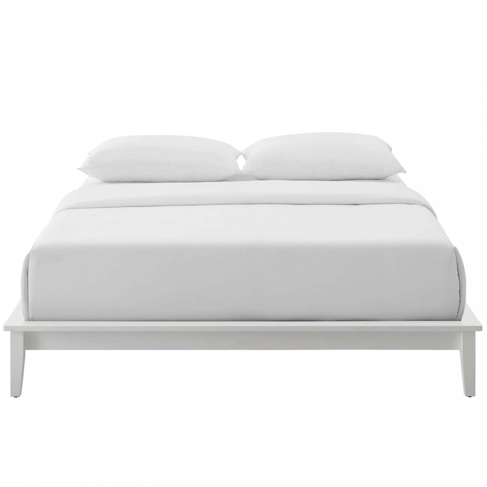 Lodge Full Wood Platform Bed Frame, White