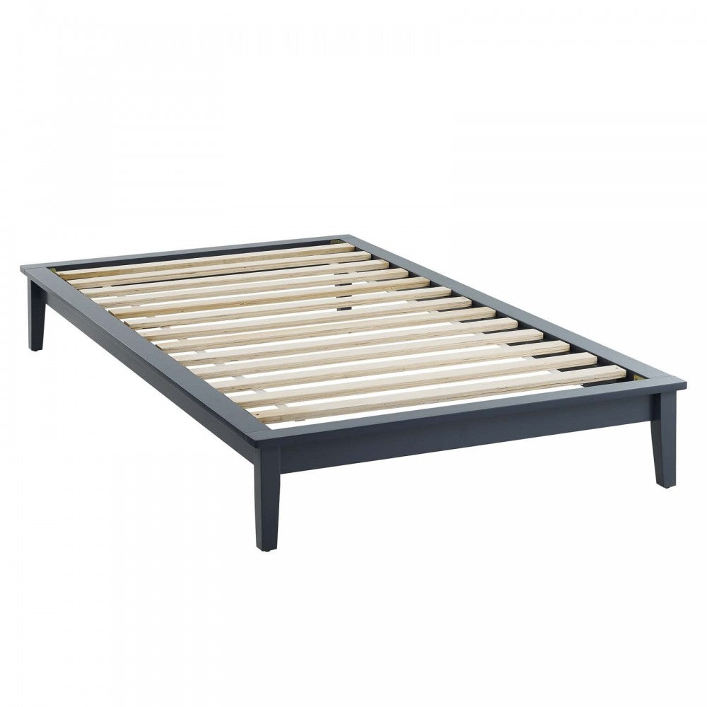 Lodge Twin Wood Platform Bed Frame, Gray