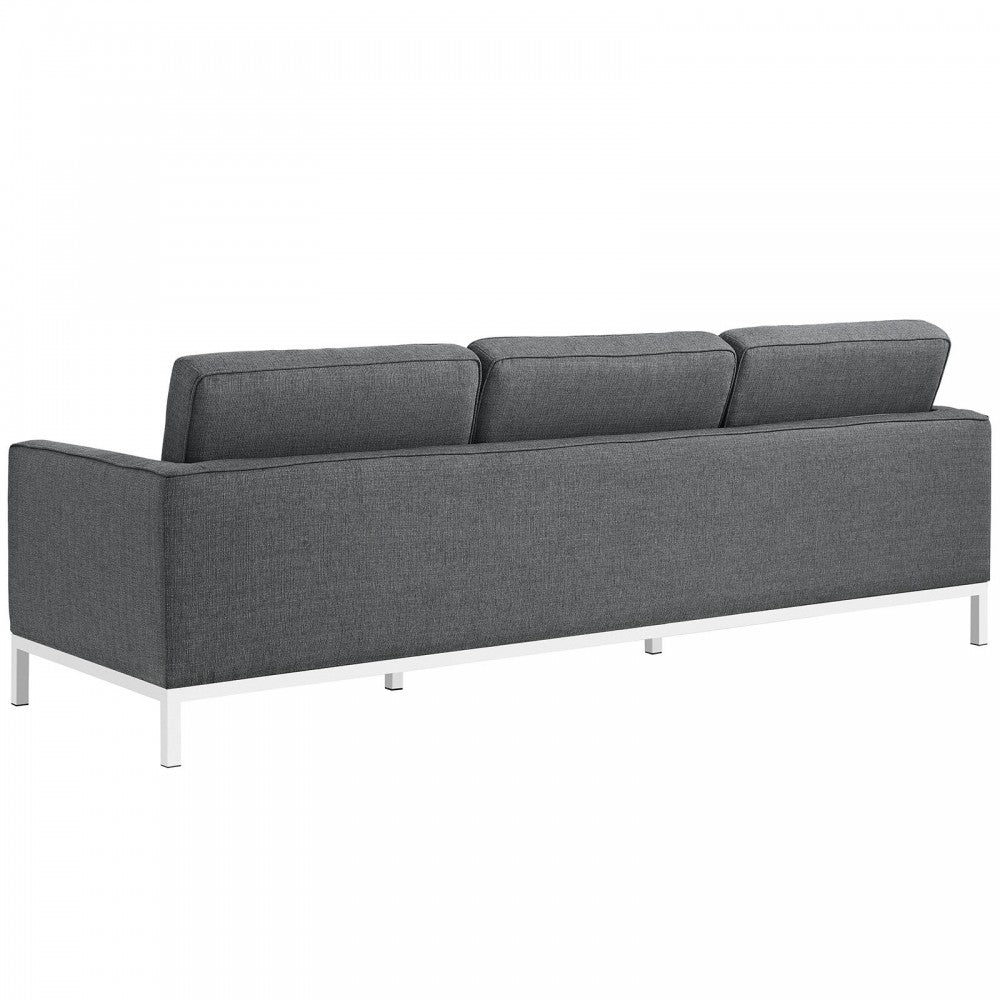 Loft 2 Piece Upholstered Fabric Sofa and Armchair Set, Gray