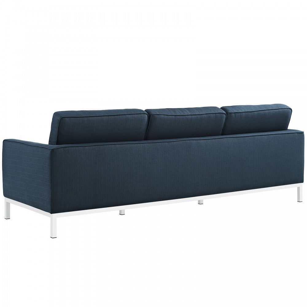 Loft 2 Piece Upholstered Fabric Sofa and Armchair Set, Azure