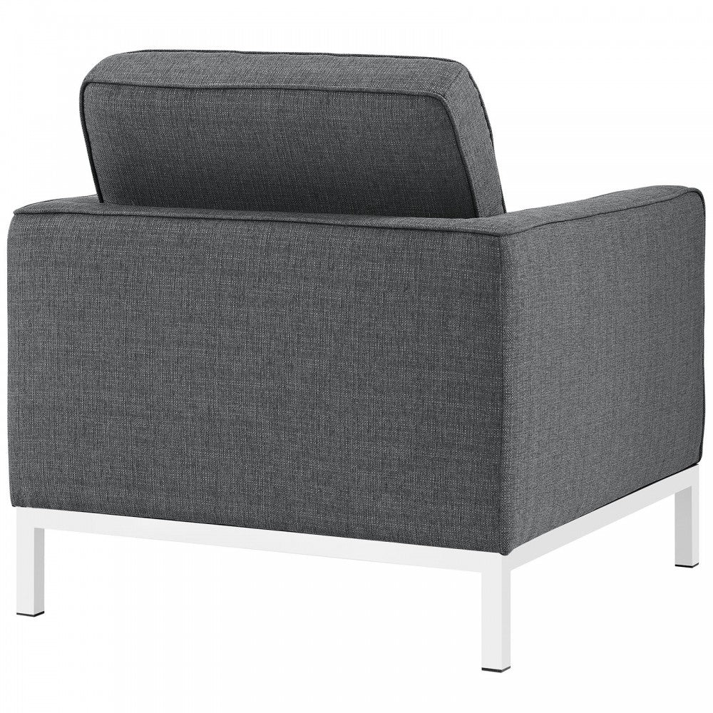 Loft Armchairs Upholstered Fabric Set of 2, Gray