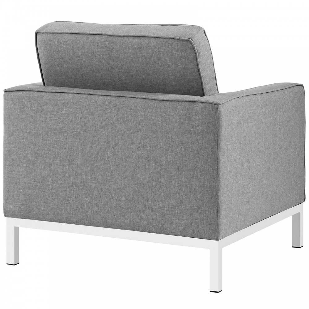 Loft Armchairs Upholstered Fabric Set of 2, Light Gray