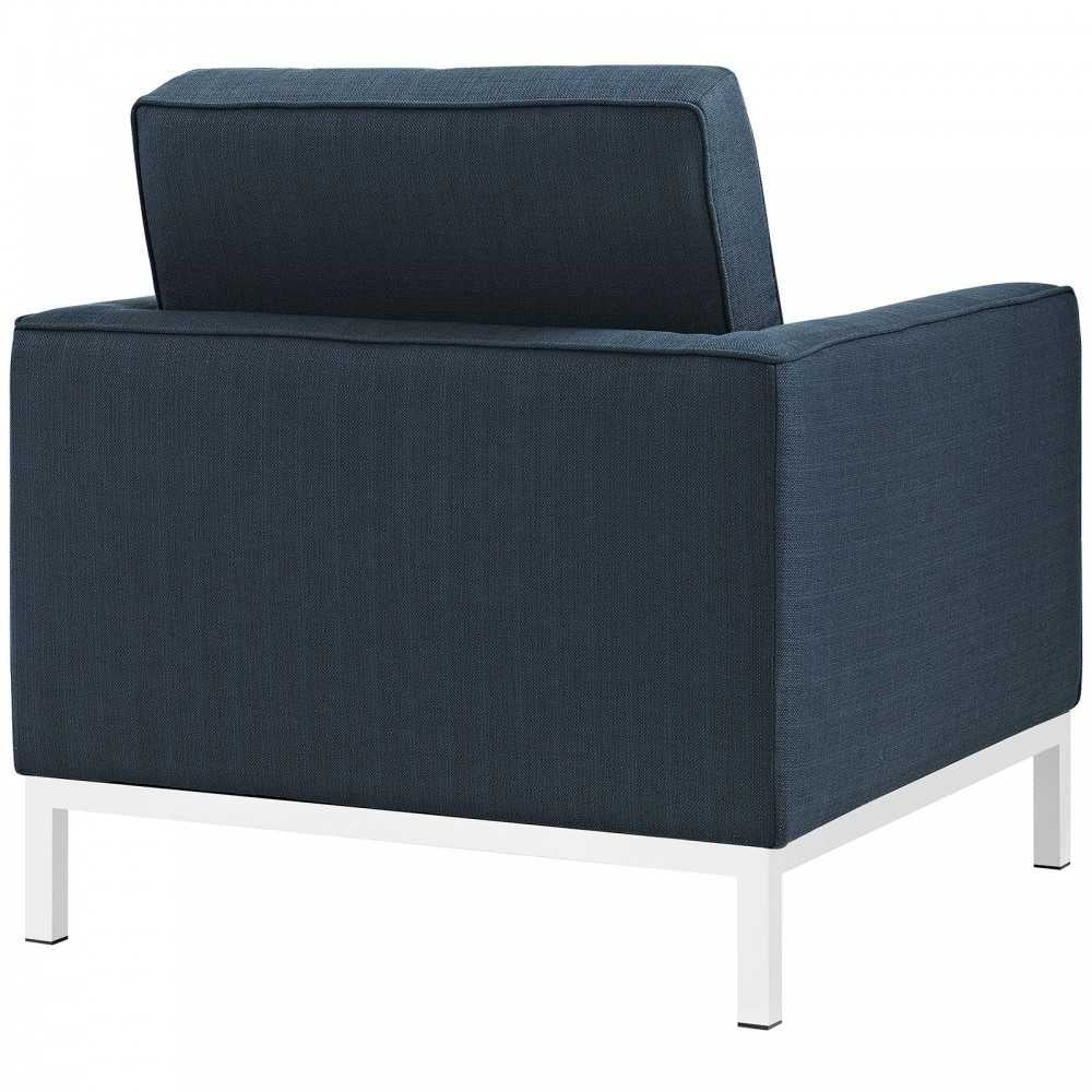 Loft Armchairs Upholstered Fabric Set of 2, Azure