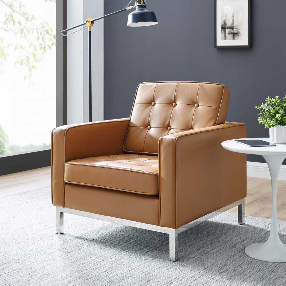 Loft Leather Armchair, Tan