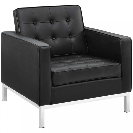 Loft Leather Armchair, Black