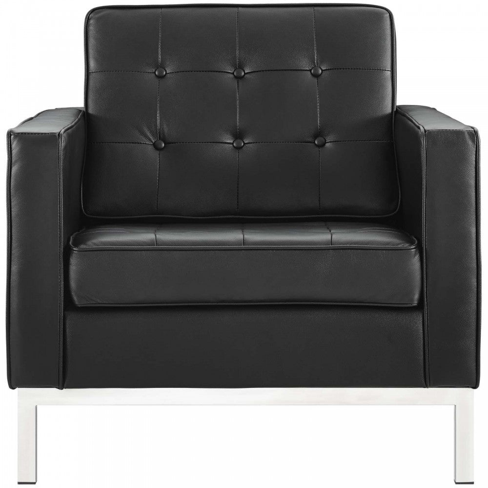 Loft Leather Armchair, Black