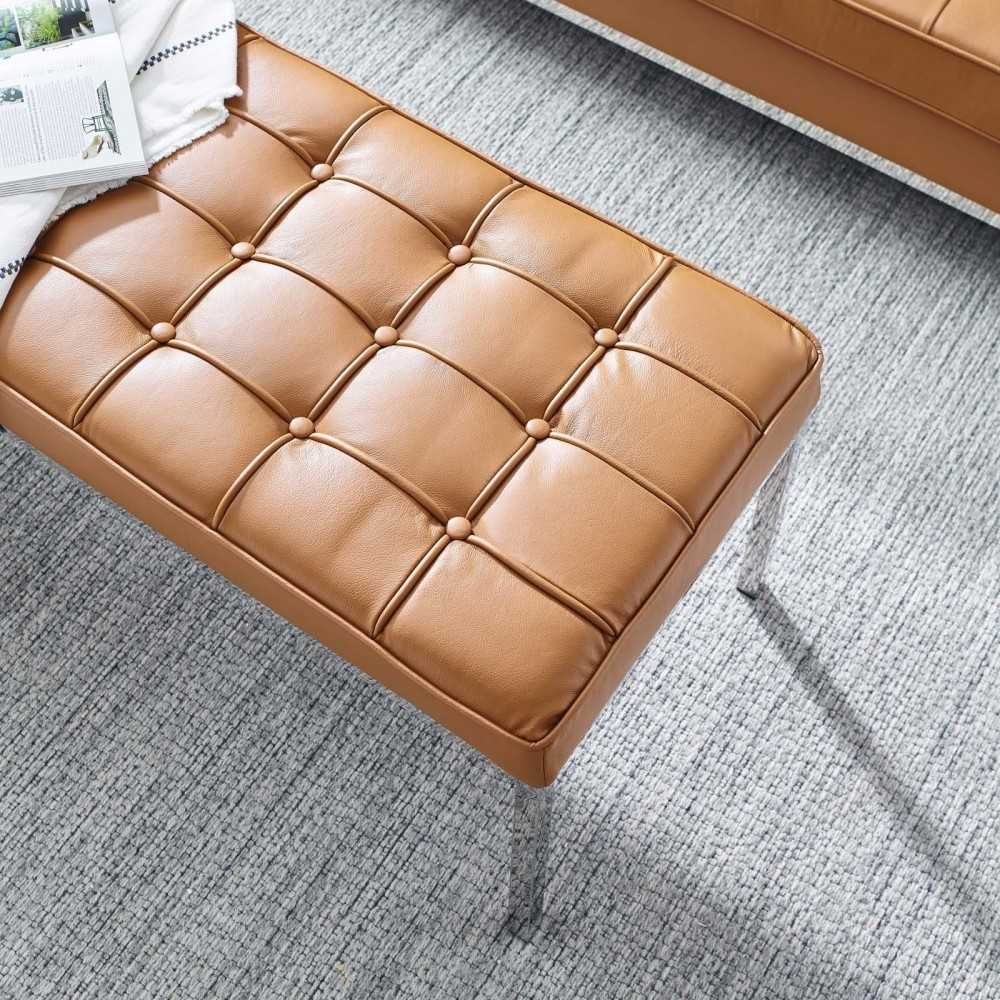 Loft Leather Bench, Tan