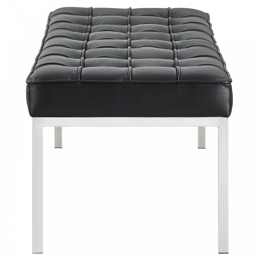 Loft Leather Bench, Black