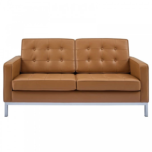 Loft Leather Loveseat, Tan