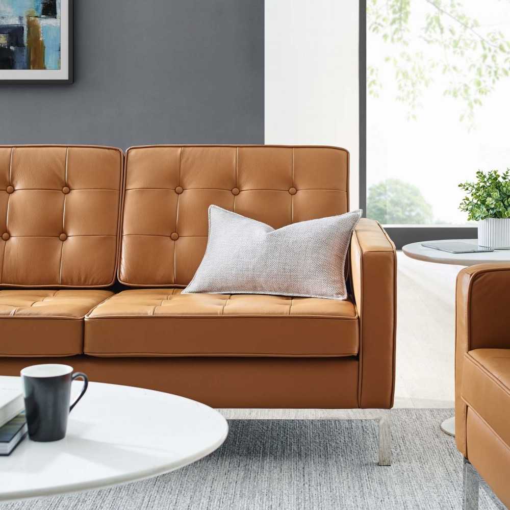 Loft Leather Sofa, Tan
