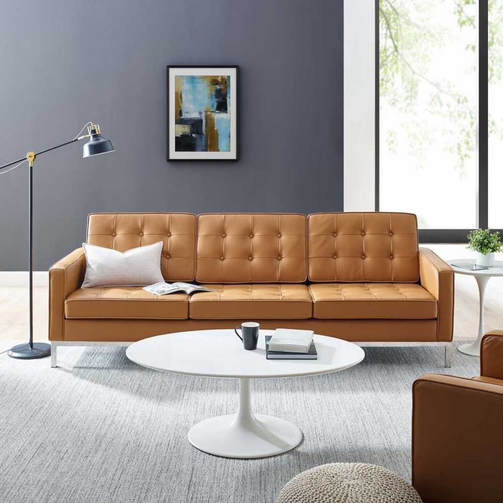 Loft Leather Sofa, Tan