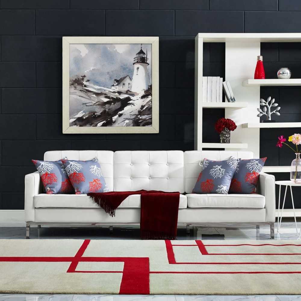 Loft Leather Sofa, Cream White