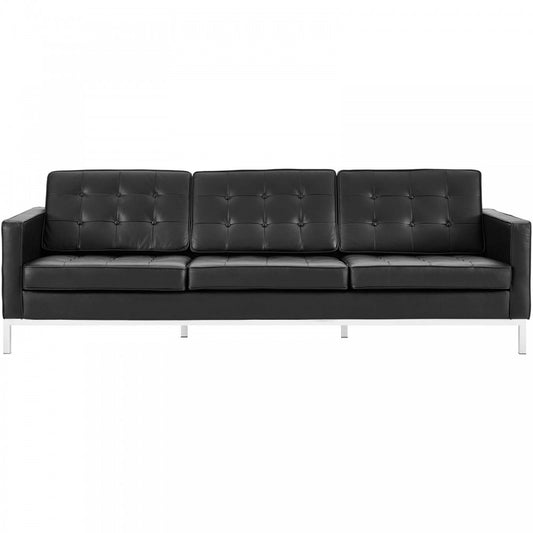 Loft Leather Sofa, Black