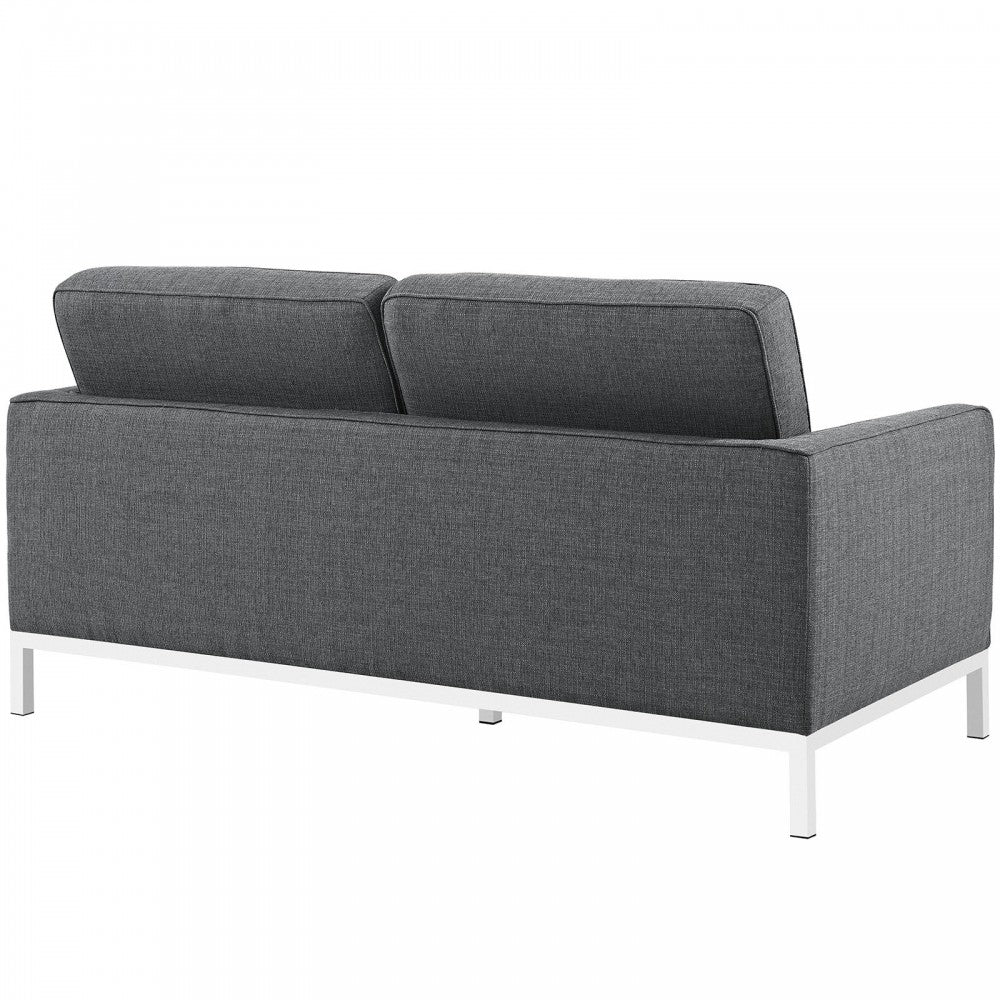Loft Living Room Set Upholstered Fabric Set of 3, Gray