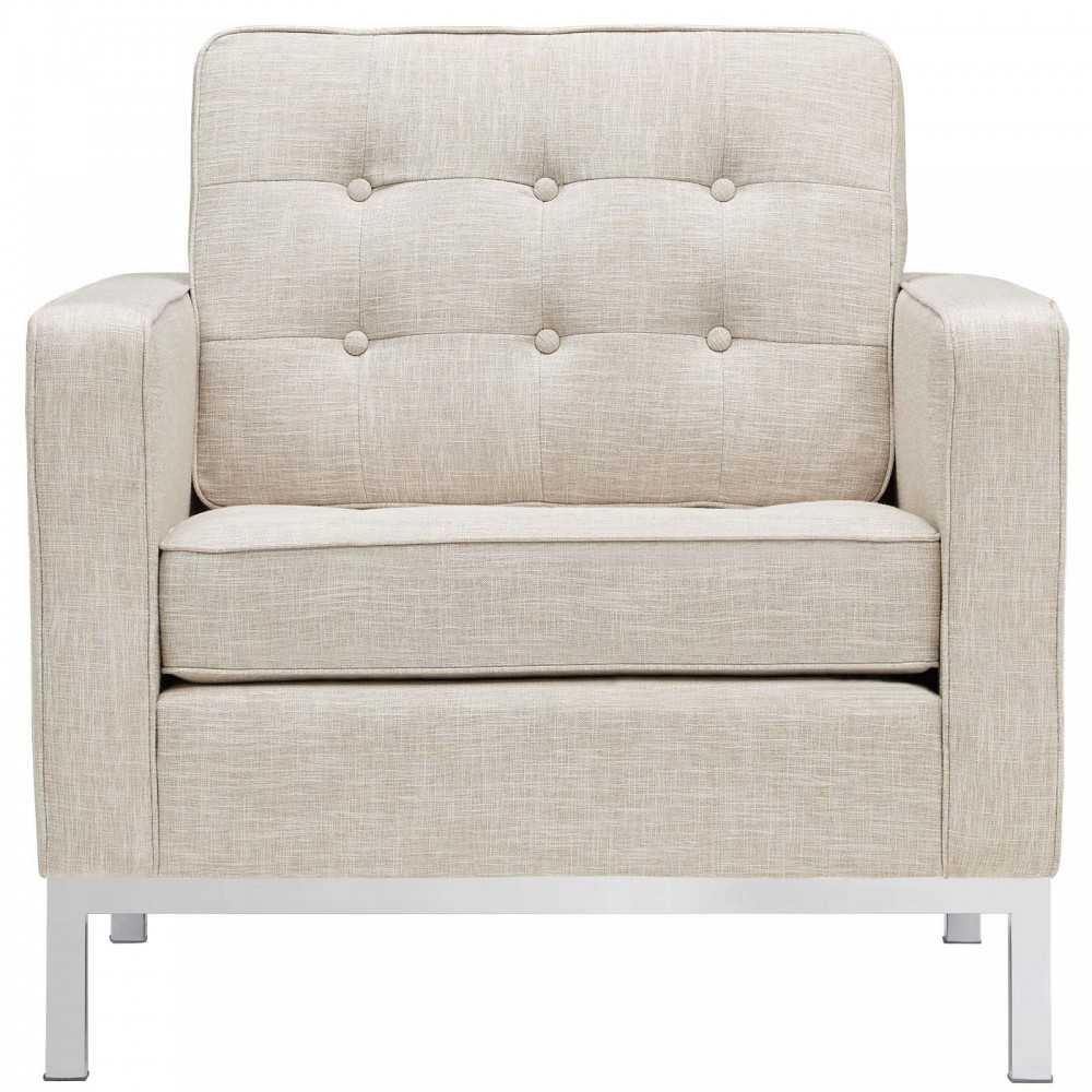 Loft Upholstered Fabric Armchair, Beige