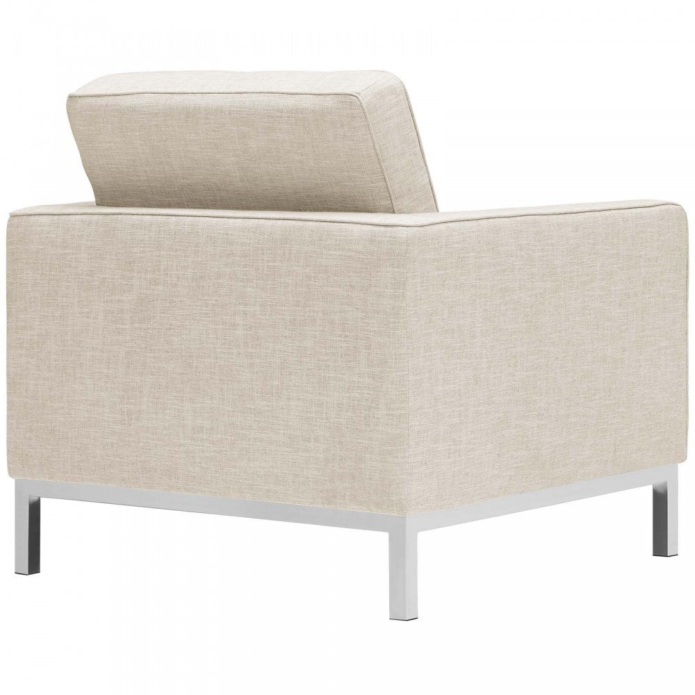 Loft Upholstered Fabric Armchair, Beige