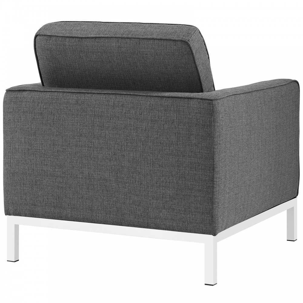 Loft Upholstered Fabric Armchair, Gray