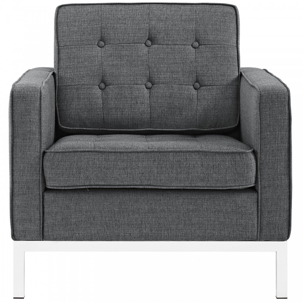 Loft Upholstered Fabric Armchair, Gray