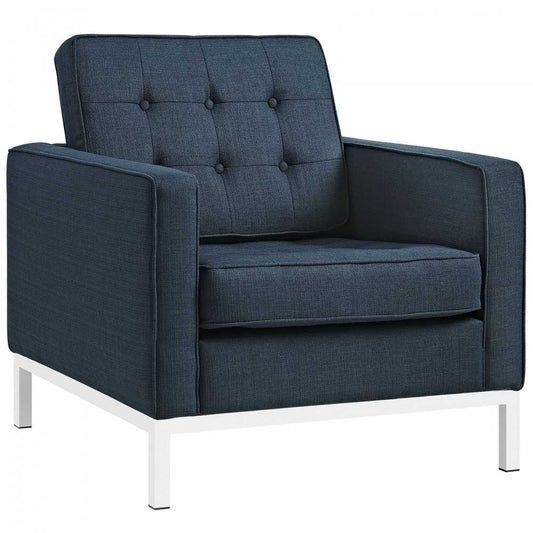 Loft Upholstered Fabric Armchair, Azure