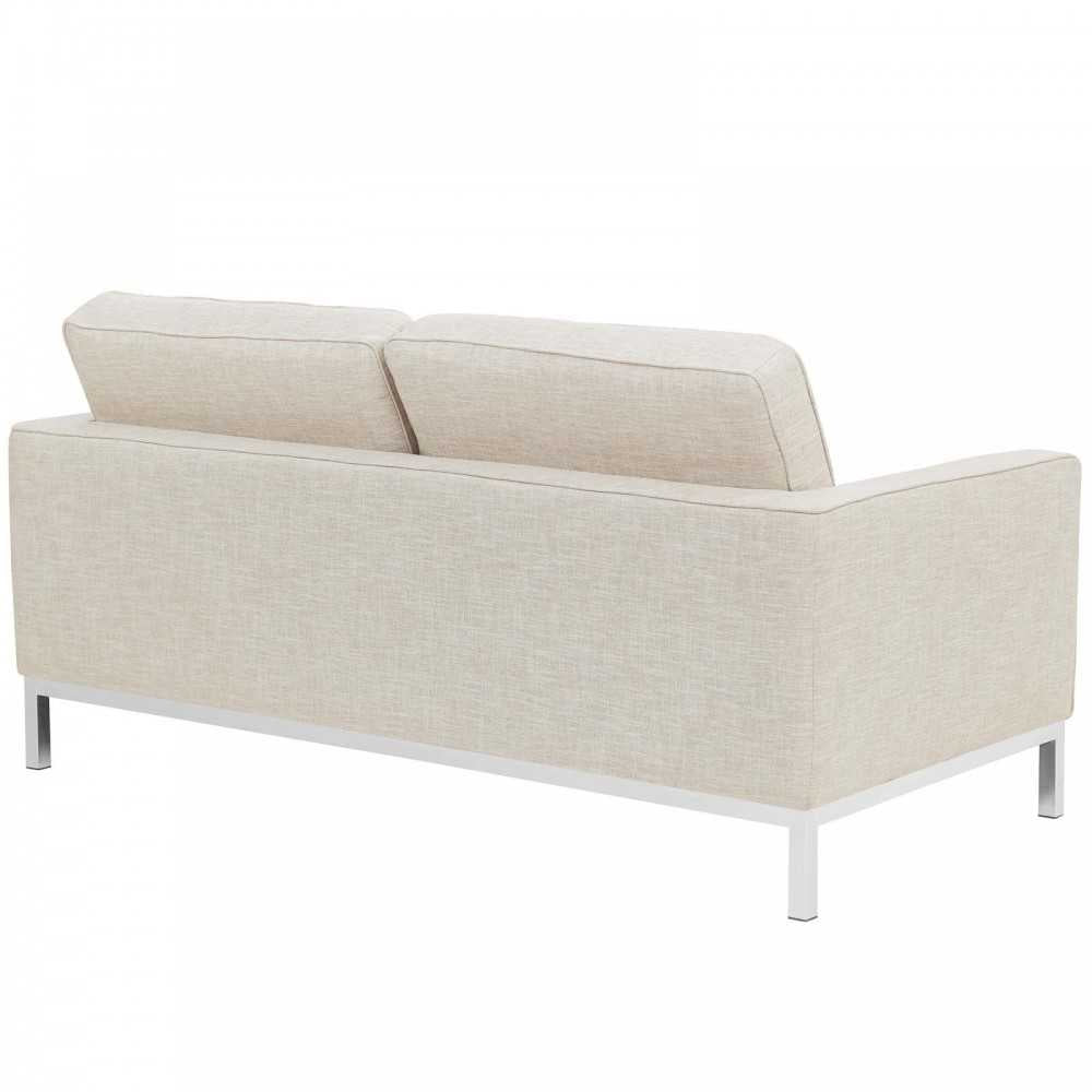 Loft Upholstered Fabric Loveseat, Beige