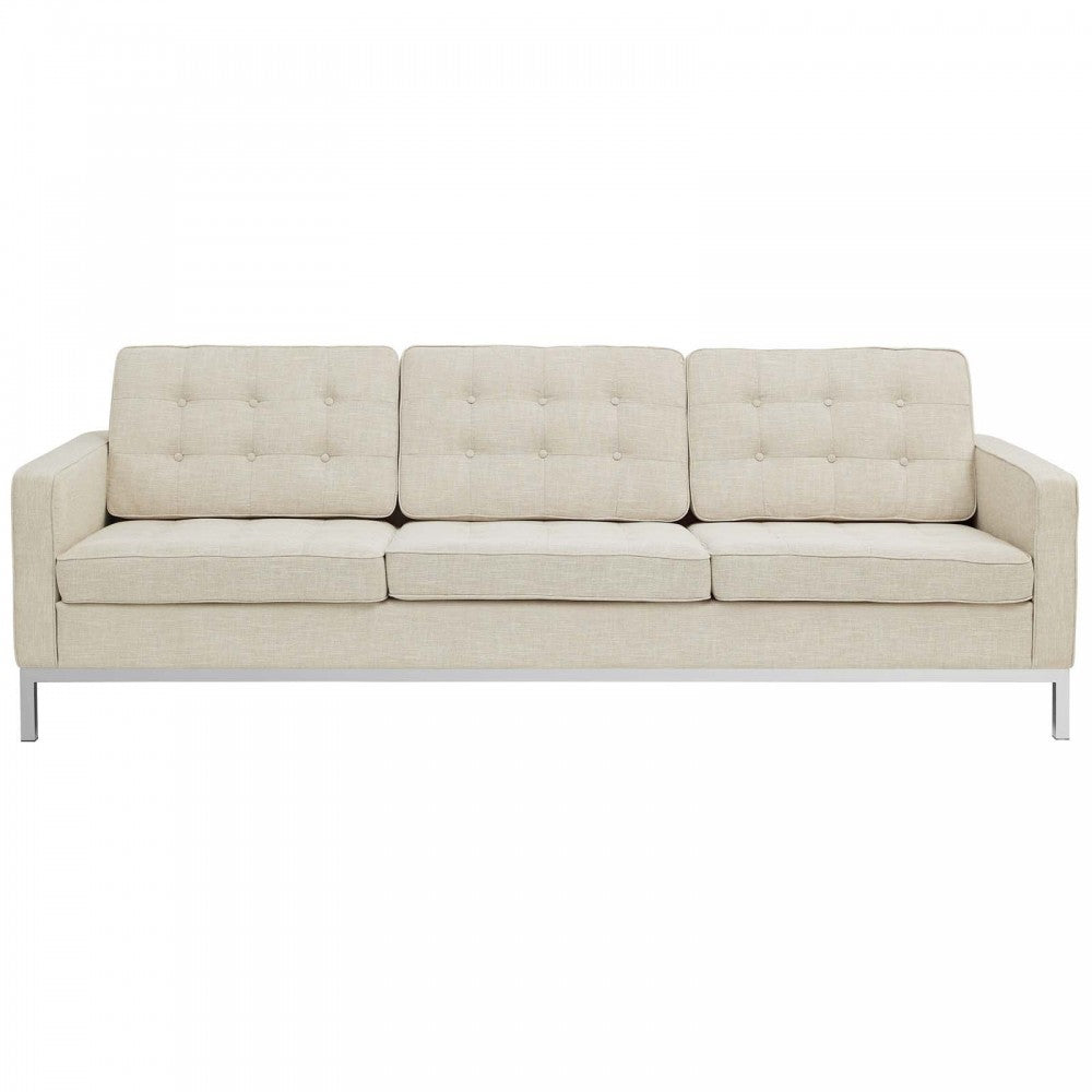 Loft Upholstered Fabric Sofa, Beige
