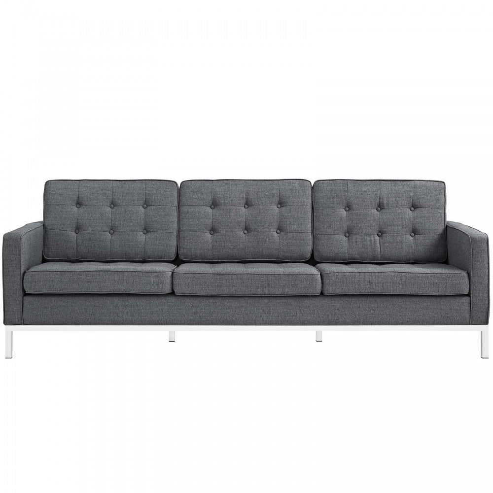 Loft Upholstered Fabric Sofa, Gray