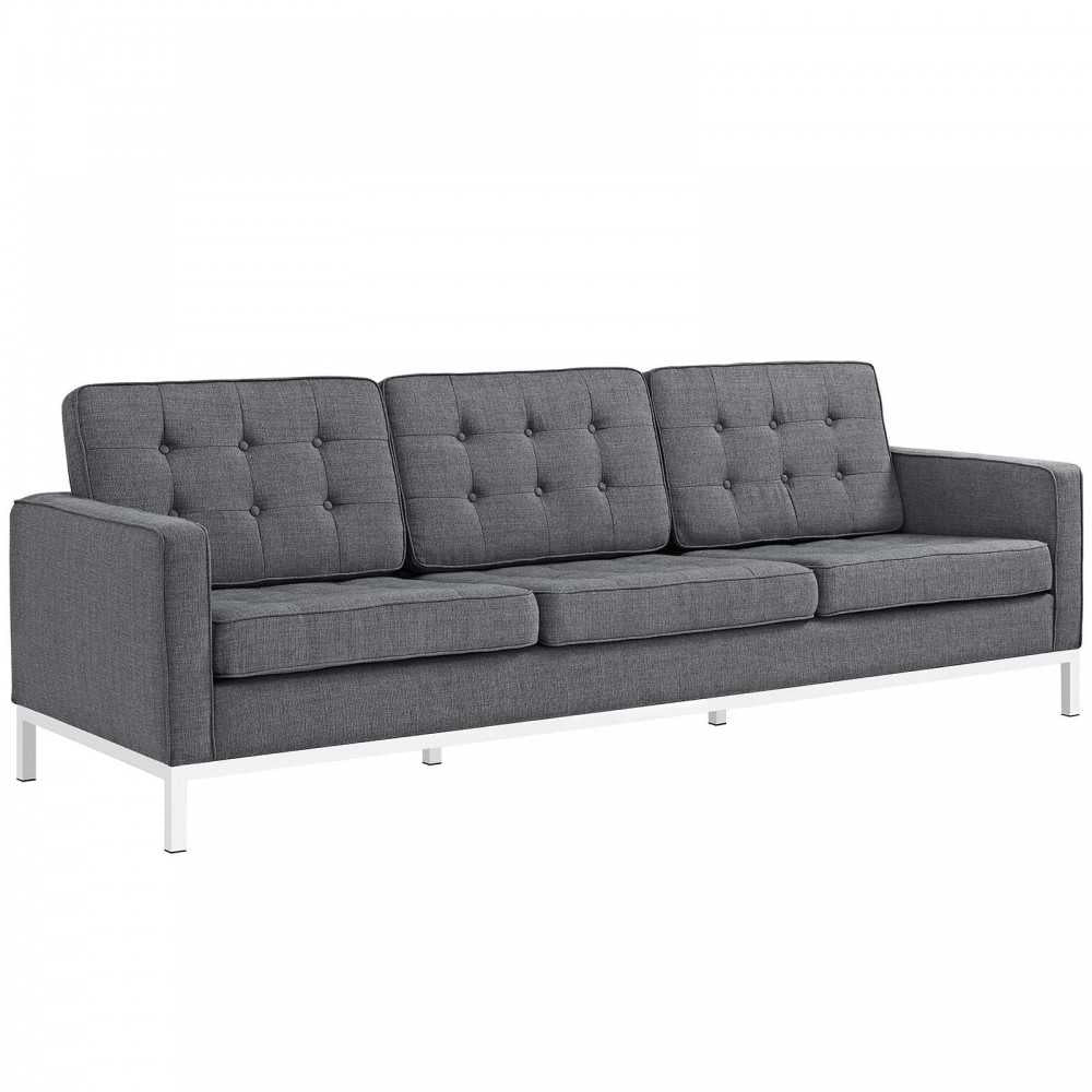 Loft Upholstered Fabric Sofa, Gray