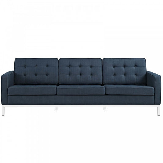 Loft Upholstered Fabric Sofa, Azure