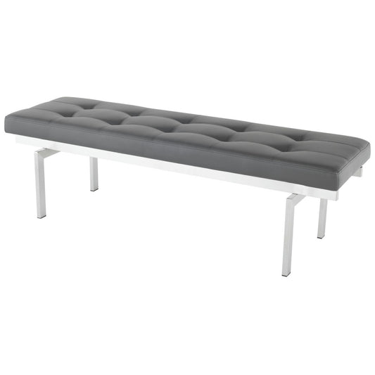 Louve Gray Naugahyde Occasional Bench, HGTA898