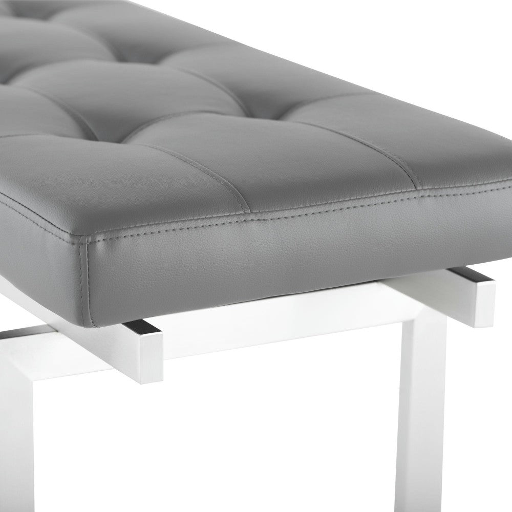 Louve Gray Naugahyde Occasional Bench, HGTA898