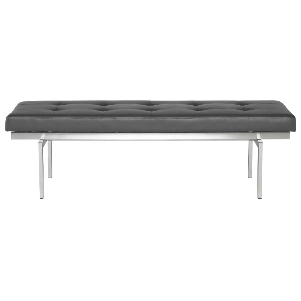 Louve Gray Naugahyde Occasional Bench, HGTA898