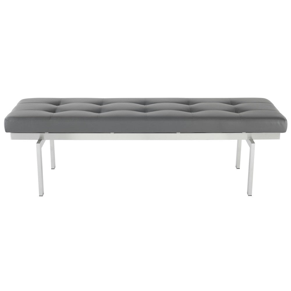 Louve Gray Naugahyde Occasional Bench, HGTA898