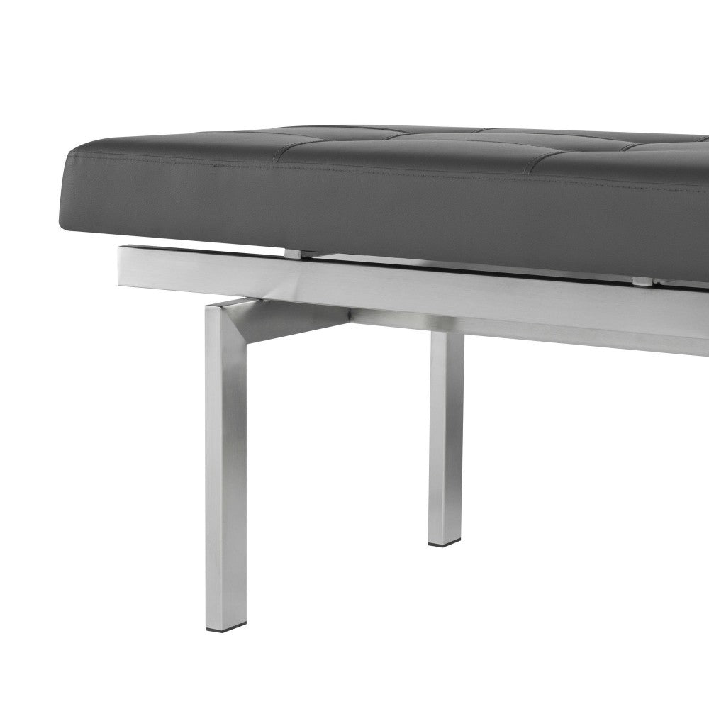 Louve Gray Naugahyde Occasional Bench, HGTA898