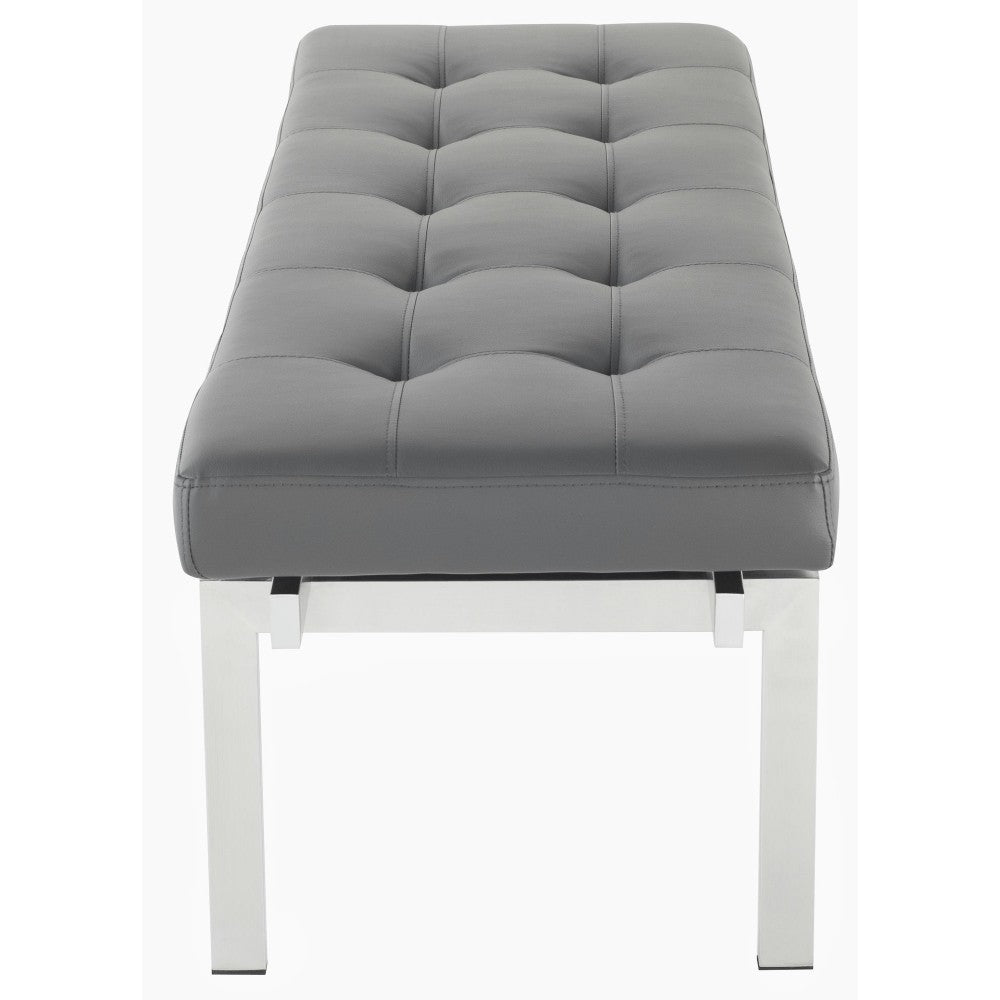Louve Gray Naugahyde Occasional Bench, HGTA898