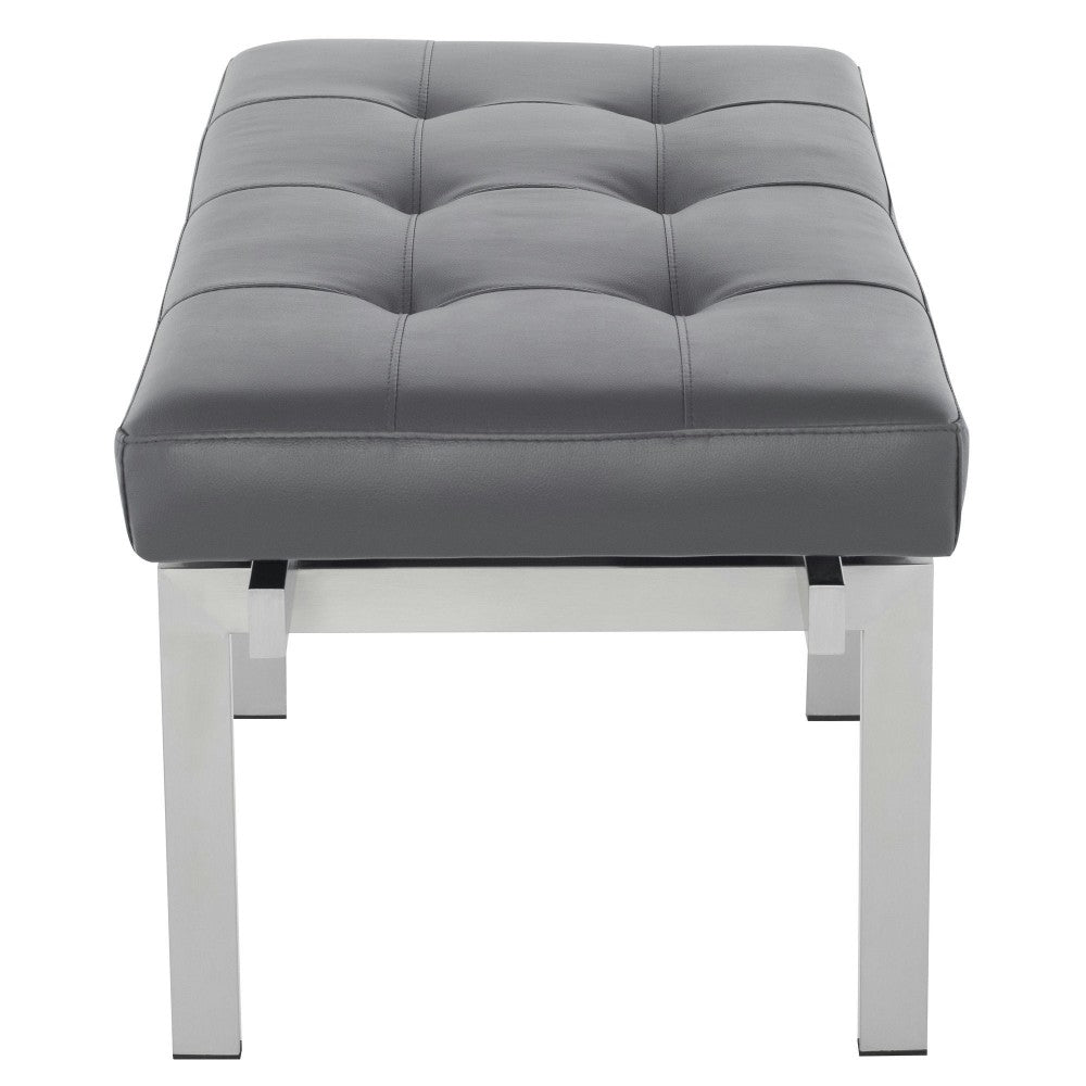 Louve Gray Naugahyde Occasional Bench, HGTB132