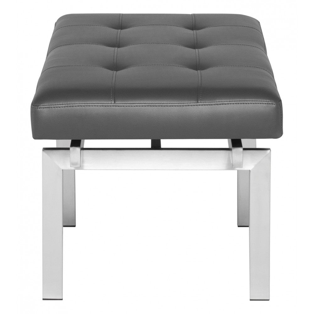 Louve Gray Naugahyde Occasional Bench, HGTB132