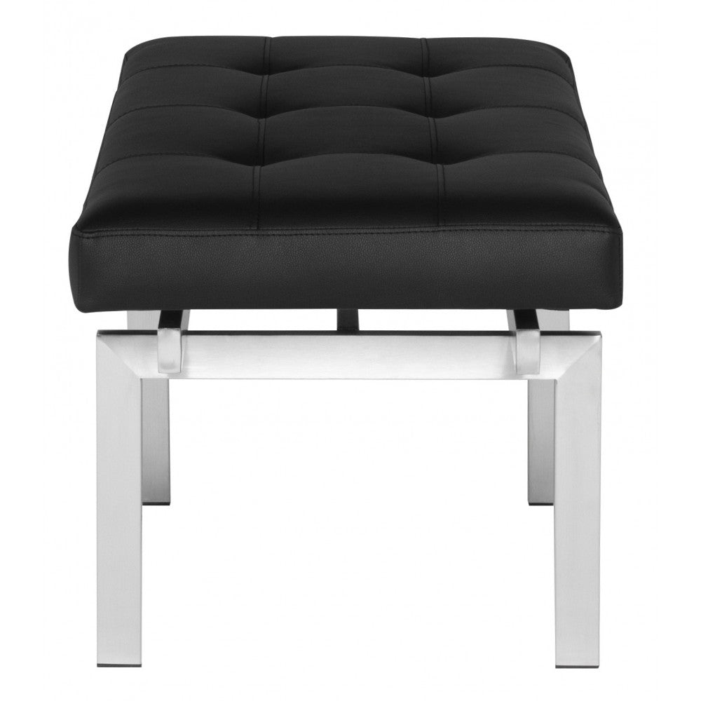 Louve Black Naugahyde Occasional Bench, HGTB130