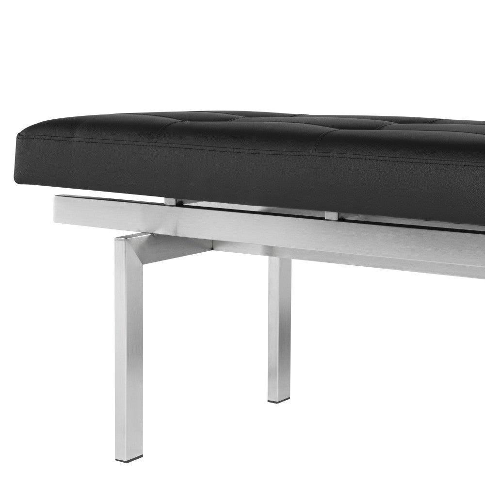 Louve Black Naugahyde Occasional Bench, HGTB130