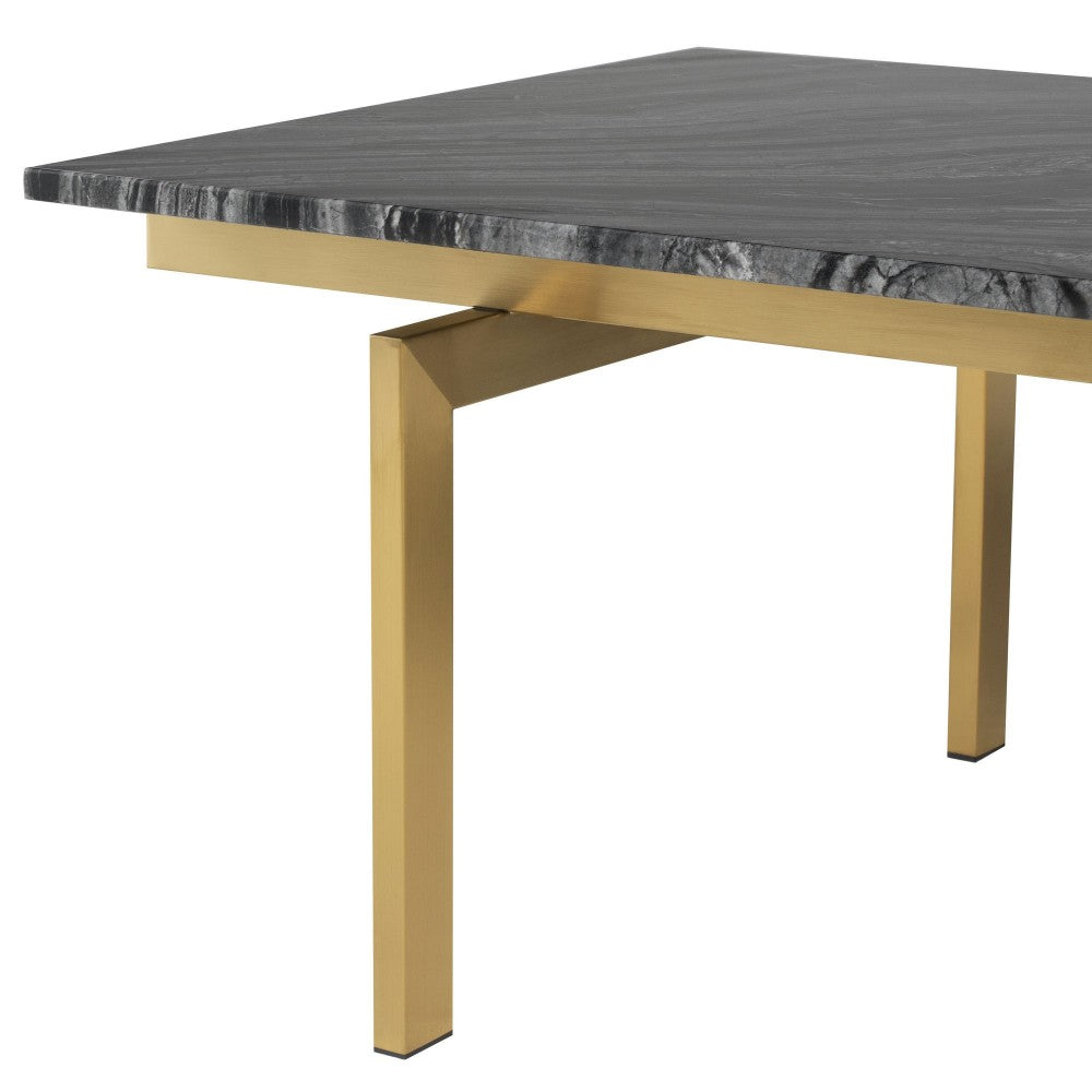 Louve Black Wood Vein Stone Coffee Table, HGNA116