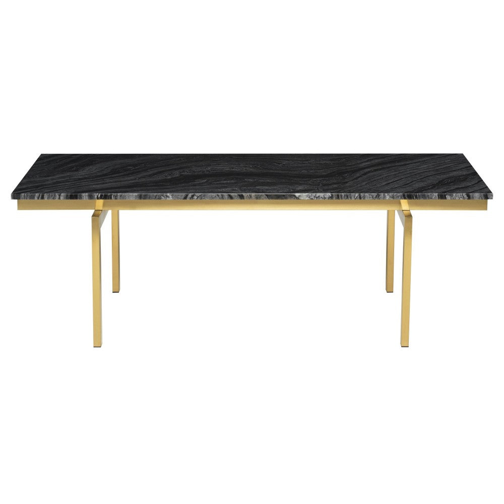 Louve Black Wood Vein Stone Coffee Table, HGNA116