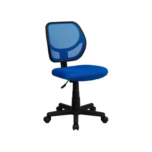 Low Back Blue Mesh Swivel Task Office Chair