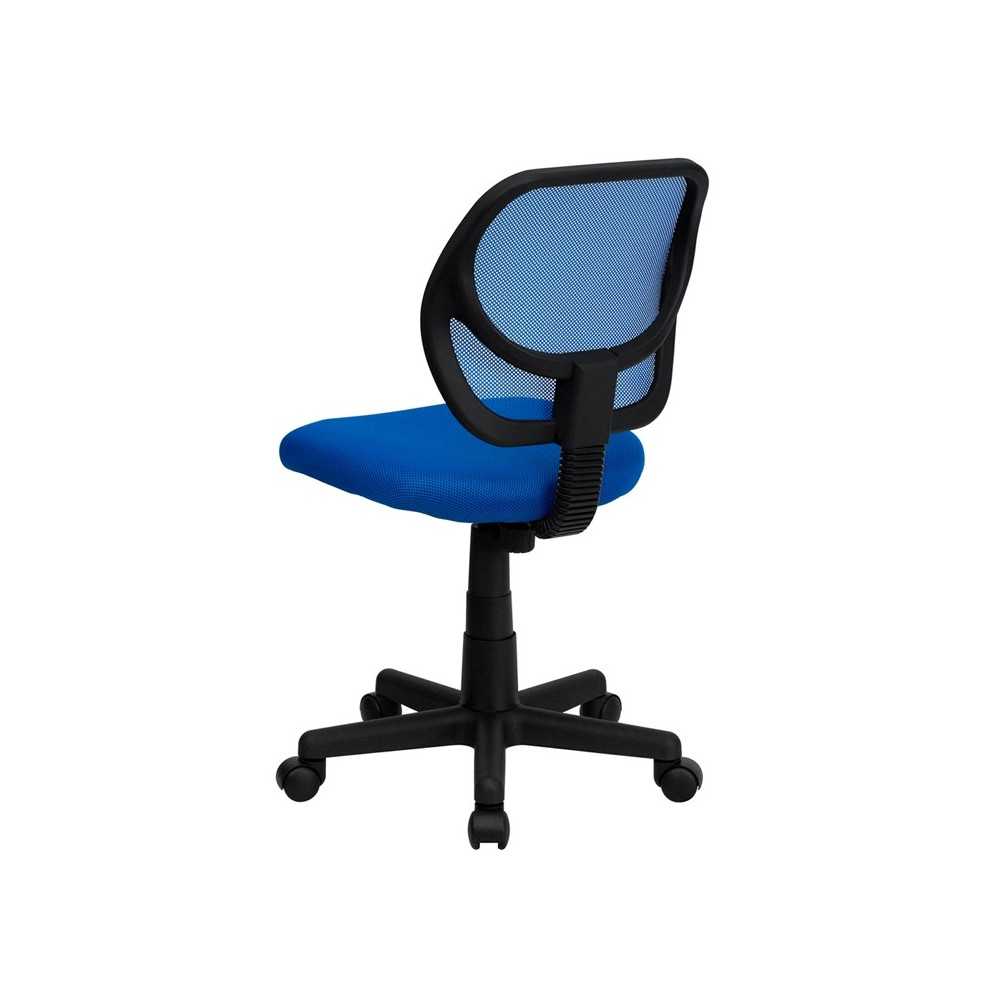 Low Back Blue Mesh Swivel Task Office Chair
