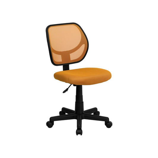 Low Back Orange Mesh Swivel Task Office Chair