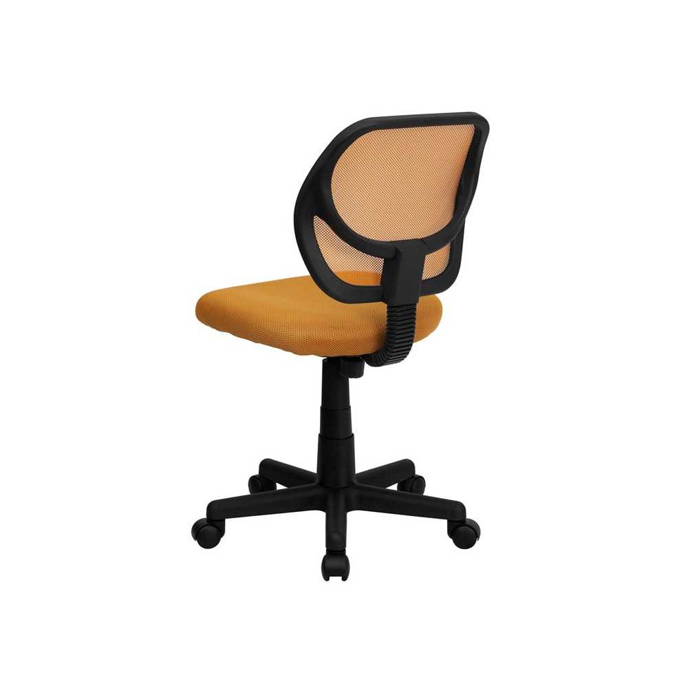 Low Back Orange Mesh Swivel Task Office Chair