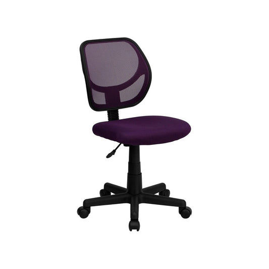 Low Back Purple Mesh Swivel Task Office Chair