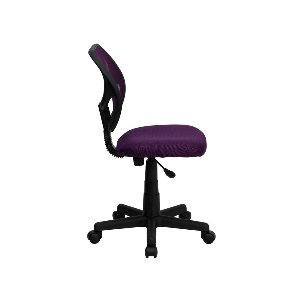 Low Back Purple Mesh Swivel Task Office Chair