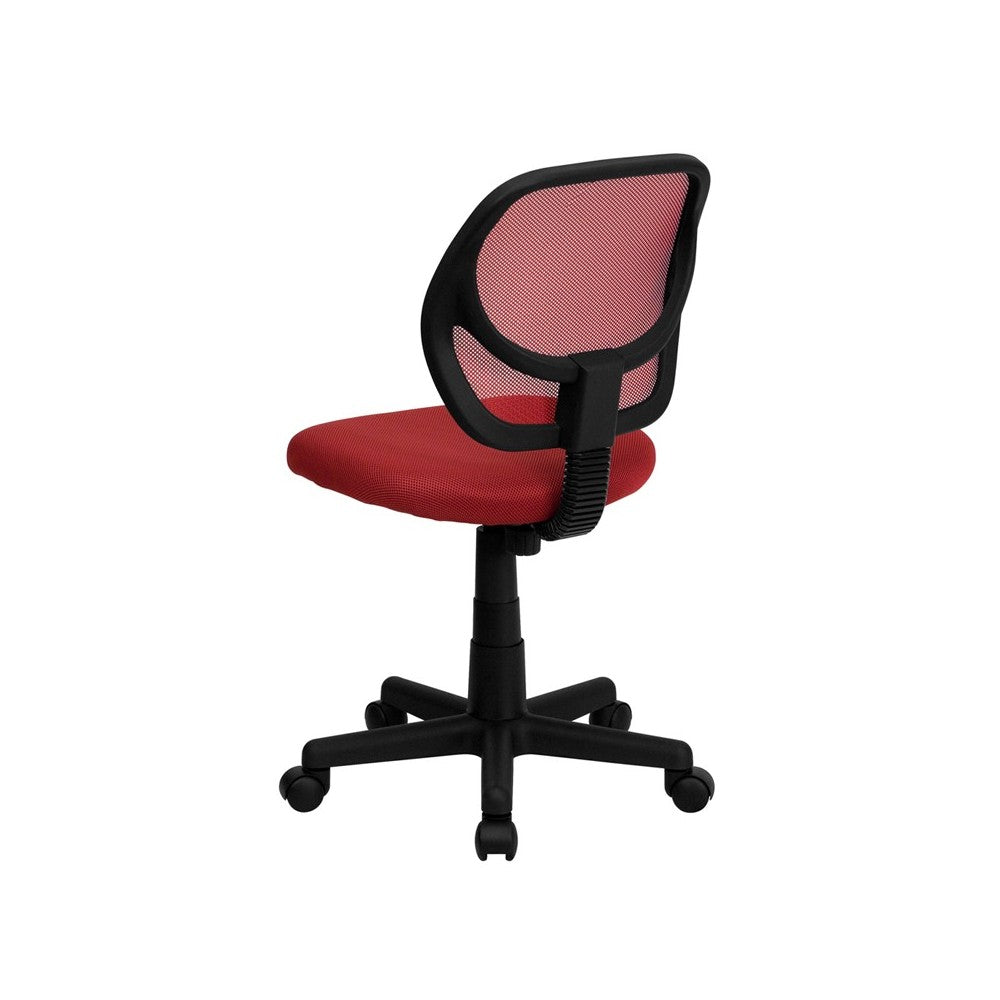 Low Back Red Mesh Swivel Task Office Chair
