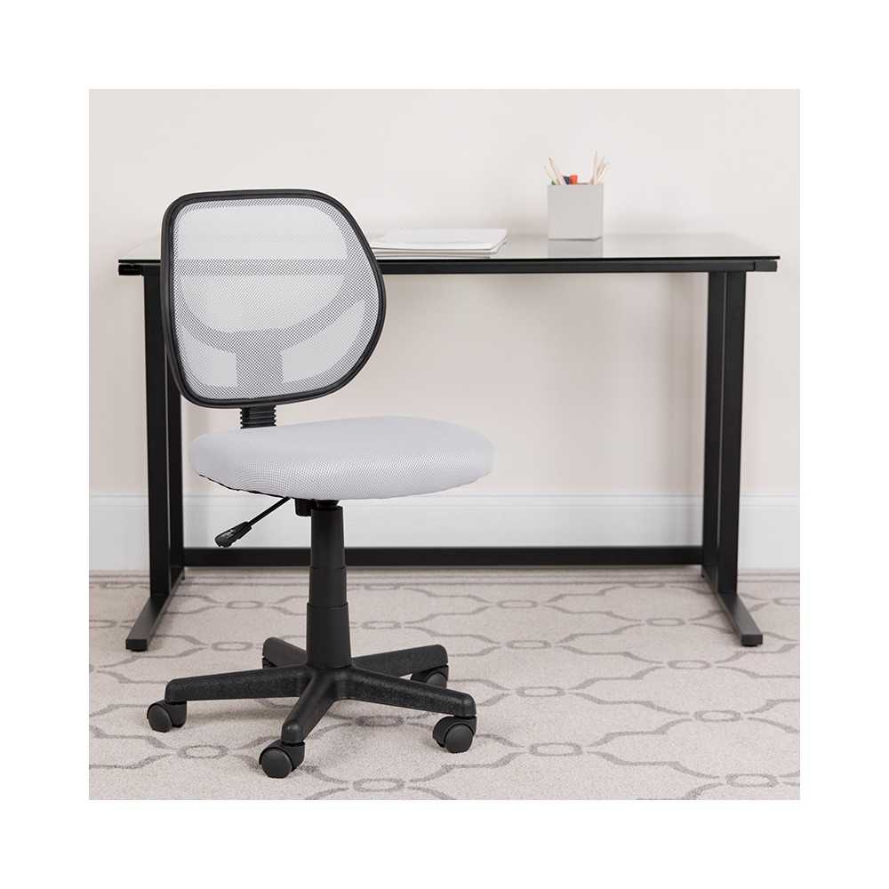 Low Back White Mesh Swivel Task Office Chair