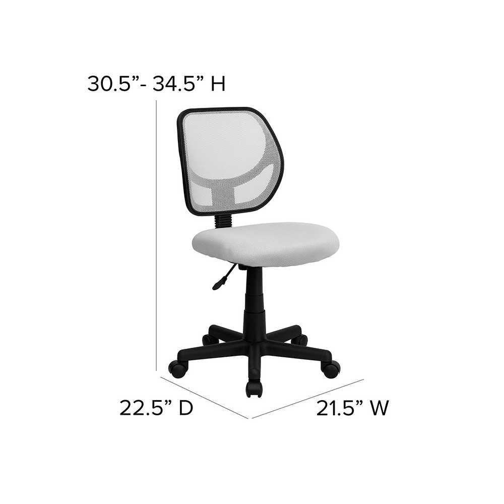 Low Back White Mesh Swivel Task Office Chair